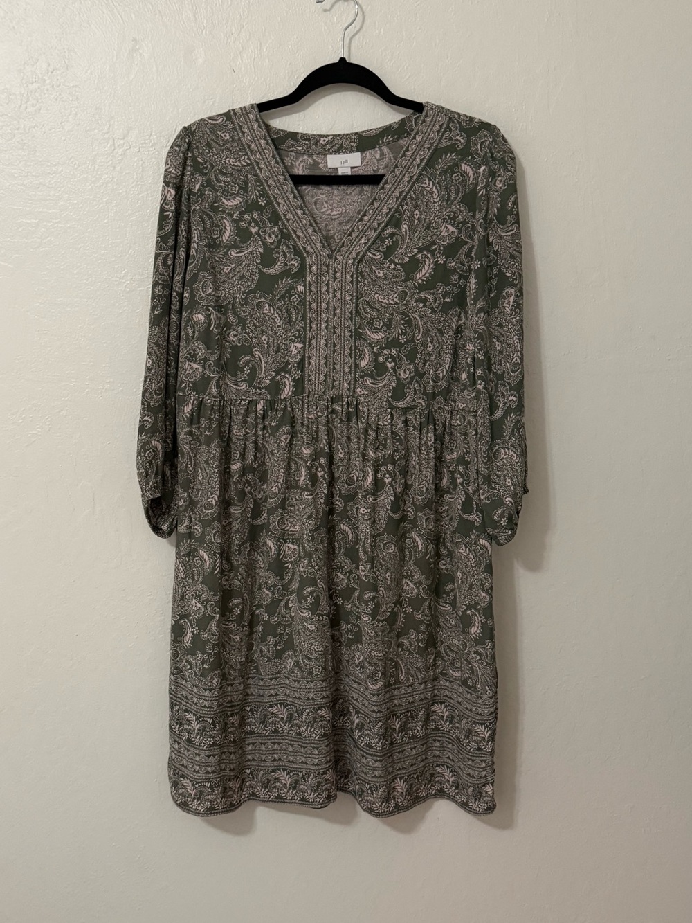 J.Jill Paisley V-Neck Women's Dress Size Medium